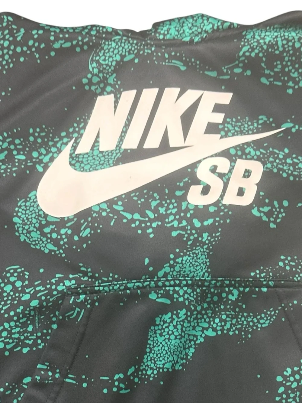 Title: Nike SB Therma-FIT Youth Hoodie Size S 8-10 Black Teal Skate Pullover Swe